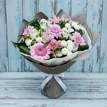 Букет цветов из:  Герберы, Альстромерии и Хризантемы #REPLACE_PRED# Залужном