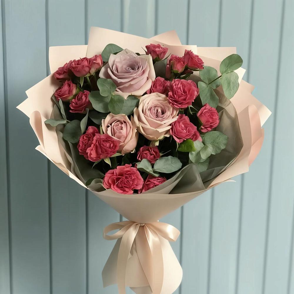 Букет цветов из: Гвоздики и Розы в Залужном