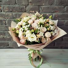 Букет цветов из:  Альстромерии, Розы и Хризантемы #REPLACE_PRED# Залужном
