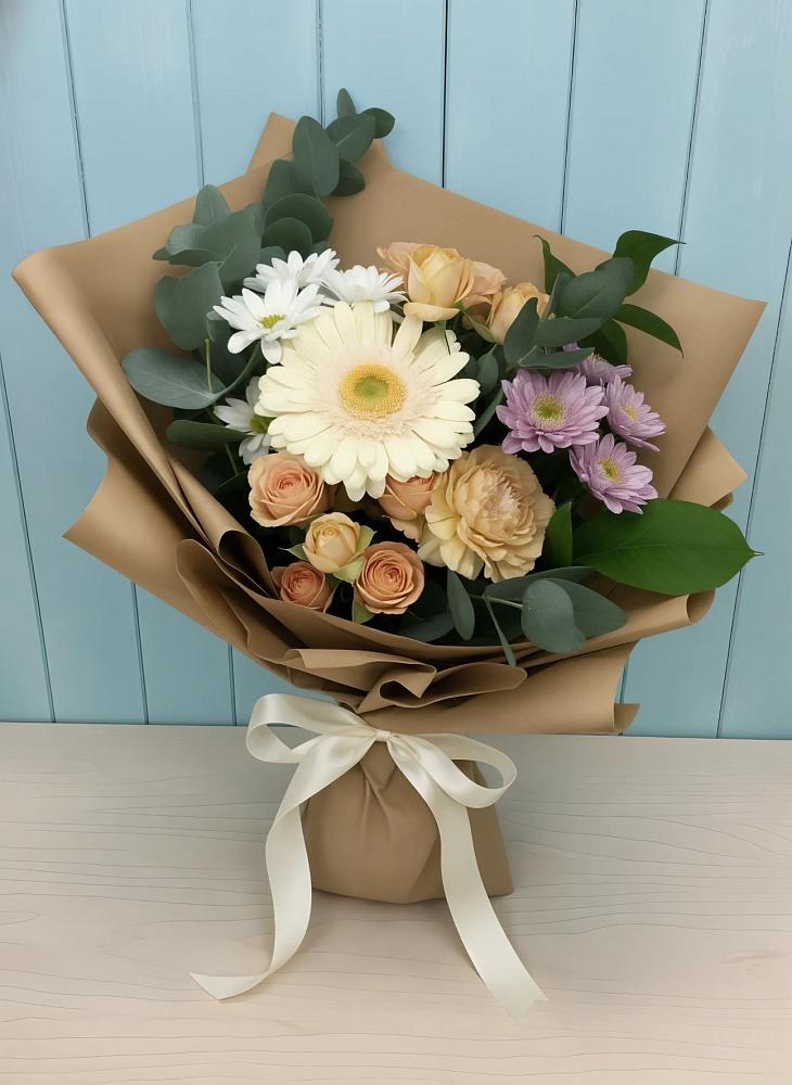 Букет цветов из: Герберы и Хризантемы в Залужном
