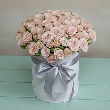 Цветочная композиция из Розы в шляпной коробке в Залужном