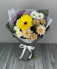 Букет цветов из:  Розы, Герберы и Хризантемы #REPLACE_PRED# Залужном