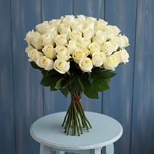 Букет 51 Белая роза Эдлесс Лав в Залужном