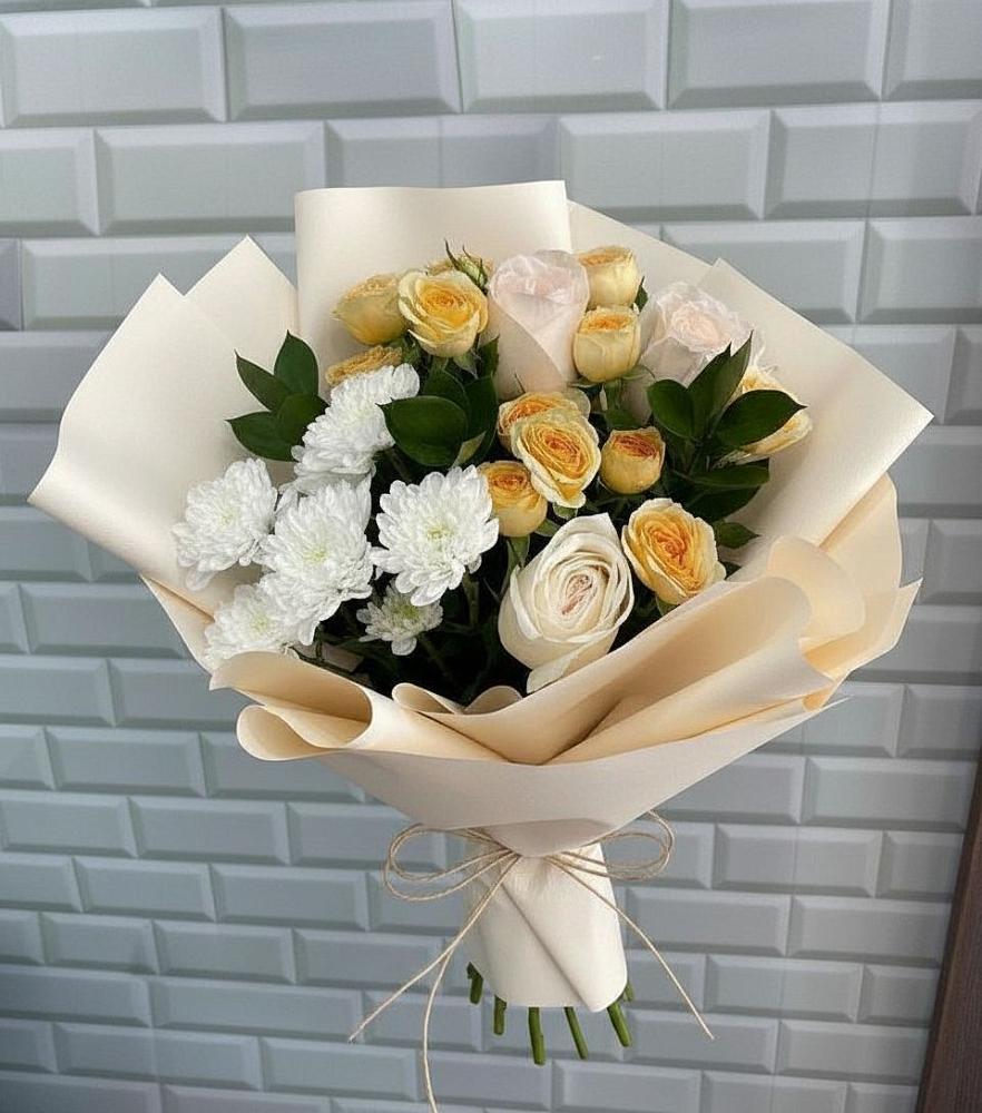 Букет цветов из: Розы и Хризантемы в Залужном
