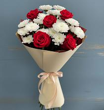 Букет цветов из:  Розы и Хризантемы #REPLACE_PRED# Залужном