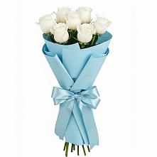 Букет 7 белых роз Проуд в Залужном